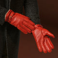 Emilio (orange) – Luxurious Italian deerskin gloves with cashmere lining and adjustable snap button 7
