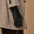 Ethan (black) – Vegan leather gloves with warm fleece lining & touchscreen feature 4