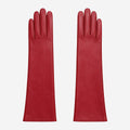 Leonora (deep red) - Italian cashmere lined 6-button length leather gloves 1