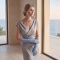 Leonora (sky) - Italian cashmere lined 6-button length leather gloves 7