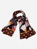 Bruna (black/orange)- Soft and lightweight Italian foulard from pure silk 3