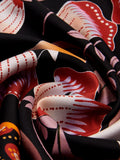 Bruna (black/orange)- Soft and lightweight Italian foulard from pure silk 4