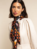 Bruna (black/orange)- Soft and lightweight Italian foulard from pure silk 5