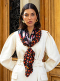 Bruna (black/orange)- Soft and lightweight Italian foulard from pure silk 9