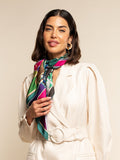 Fiorella (green) - Soft and lightweight Italian foulard from pure silk 1