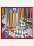 Fiorella (red/blue) - Soft and lightweight Italian foulard from pure silk 2