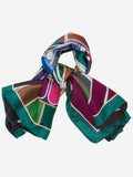 Fiorella (green) - Soft and lightweight Italian foulard from pure silk 3