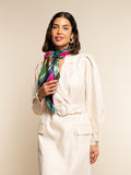 Fiorella (green) - Soft and lightweight Italian foulard from pure silk 7
