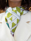 Fiorella (green) - Soft and lightweight Italian foulard from pure silk 9