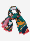 Giorgia (green/pink) - Italian soft and lightweight foulard made from pure silk 3