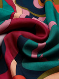 Giorgia (green/pink) - Italian soft and lightweight foulard made from pure silk 5