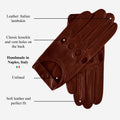 Mario (brown) - Italian lambskin leather driving gloves 9