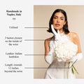 Gabriella (white) - Italian unlined 12-button length leather bridal / opera gloves 7