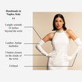Gabriella (white) - Italian unlined 16-button length leather bridal / opera gloves 7