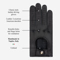 Maria (black) - Italian driving gloves made of American deerskin leather 9