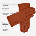 Sofia (brown) - Italian lambskin leather gloves with silk lining 3