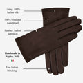 Sofia (dark brown) - Italian lambskin leather gloves with silk lining 3