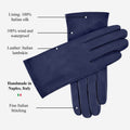 Sofia (navy blue) - Italian lambskin leather gloves with silk lining 7