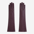 FS01W (brown) - Italian cashmere lined opera length leather gloves 1