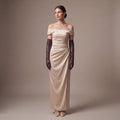 FS01W (brown) - Italian cashmere lined opera length leather gloves 6