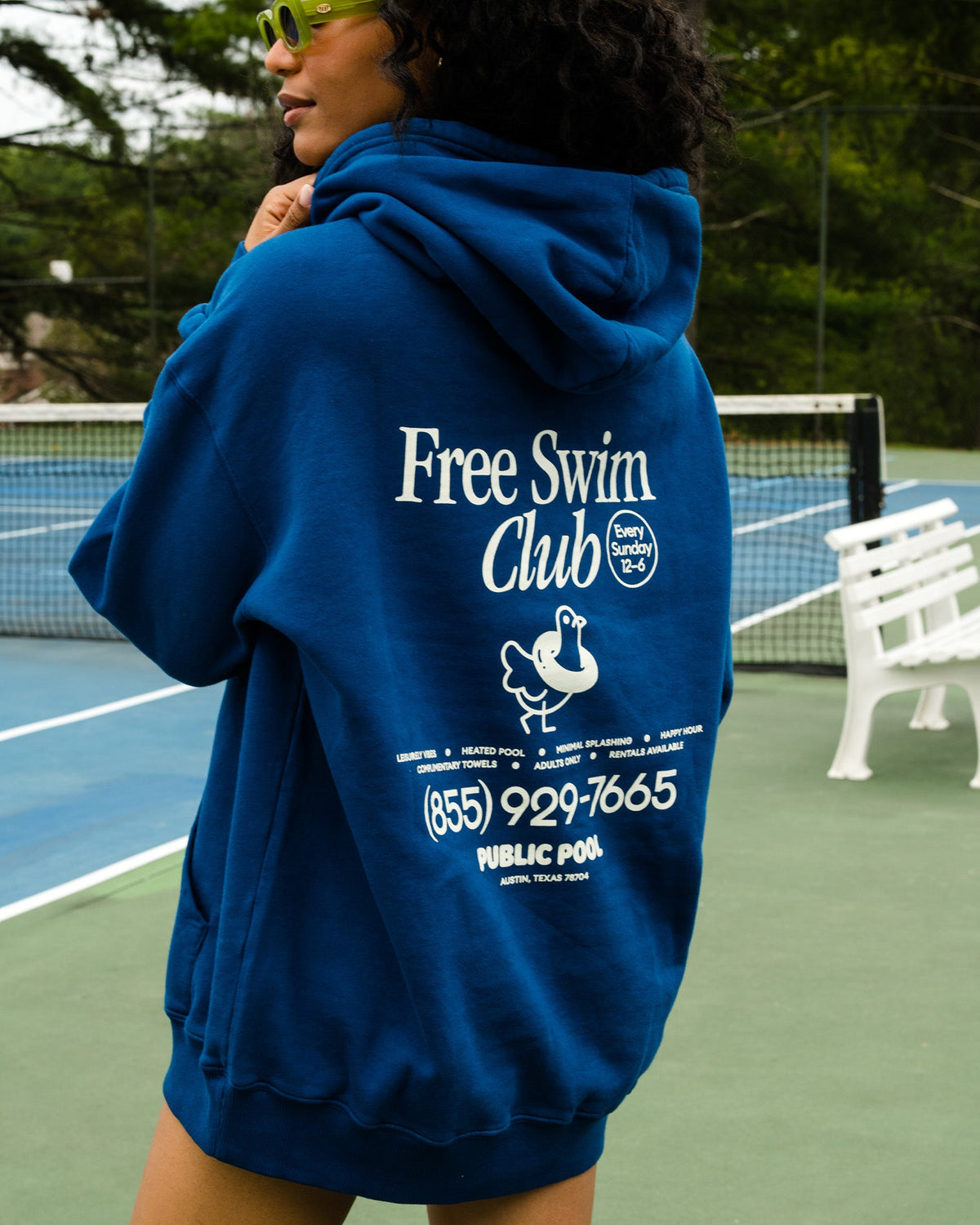 Swim Club Hoodie — Cobalt