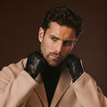Fabio (black) - Men's classic Italian lambskin leather gloves with pure silk lining 4
