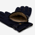 Fabrizio (navy blue) - Tweed men's gloves with touchscreen capability and adjustable snap button 3