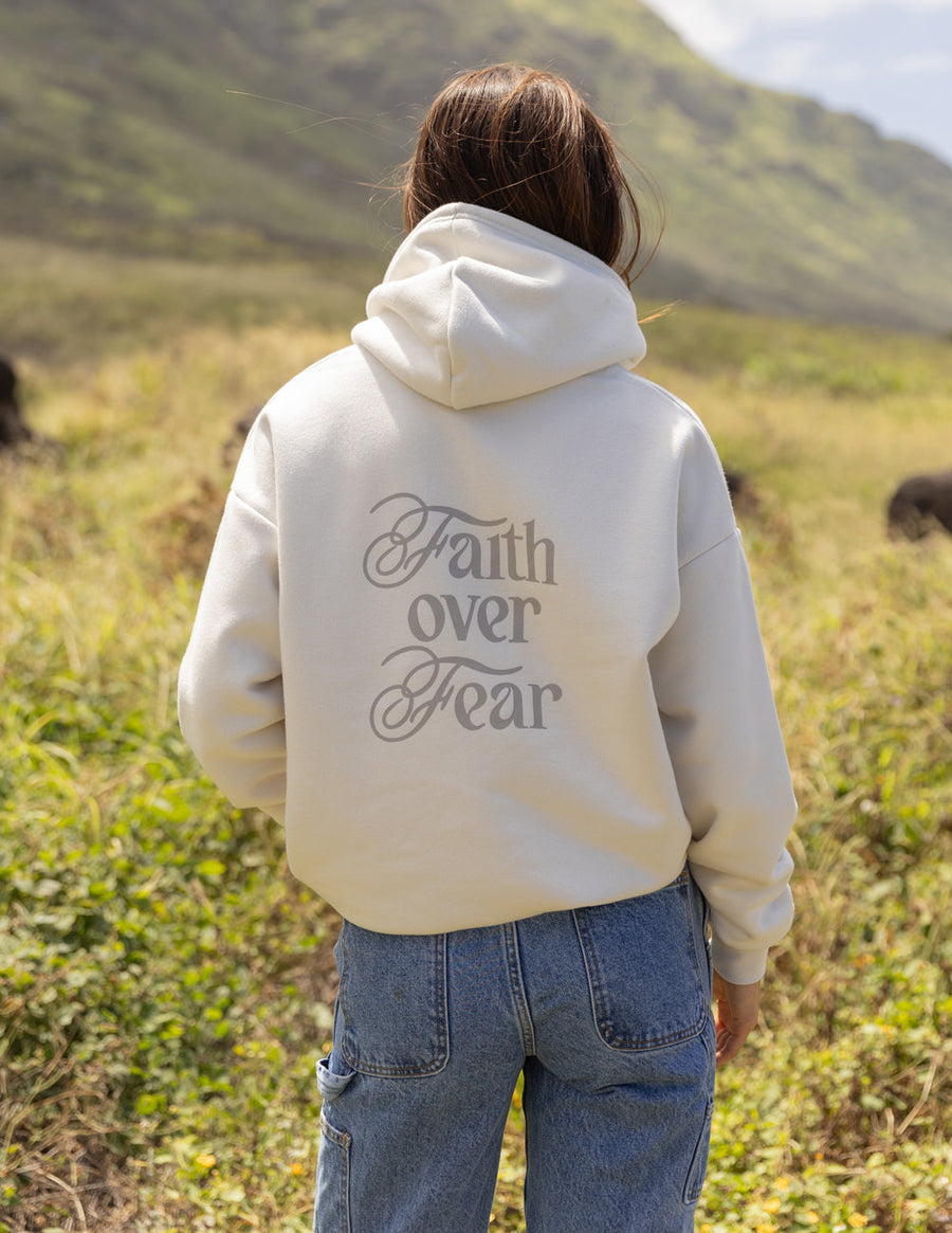 Faith Over Fear Taupe Unisex Hoodie