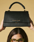 Federica (black) - Italian calf leather women's crossbody bag (with shoulder strap) 7