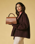 Federica (cognac) - Italian calf leather women's crossbody bag (with shoulder strap) 3