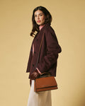 Federica (cognac) - Italian calf leather women's crossbody bag (with shoulder strap) 5