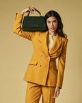 Federica (green) - Italian calf leather women's crossbody bag (with shoulder strap) 2