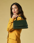 Federica (green) - Italian calf leather women's crossbody bag (with shoulder strap) 7