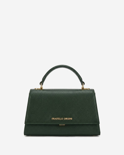 Federica (green) - Italian calf leather women's crossbody bag (with shoulder strap), by Leather Gloves Online