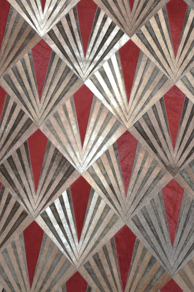 Flame – Bold Lasered Luxury Rug in Premium Leather, by Homelosophy