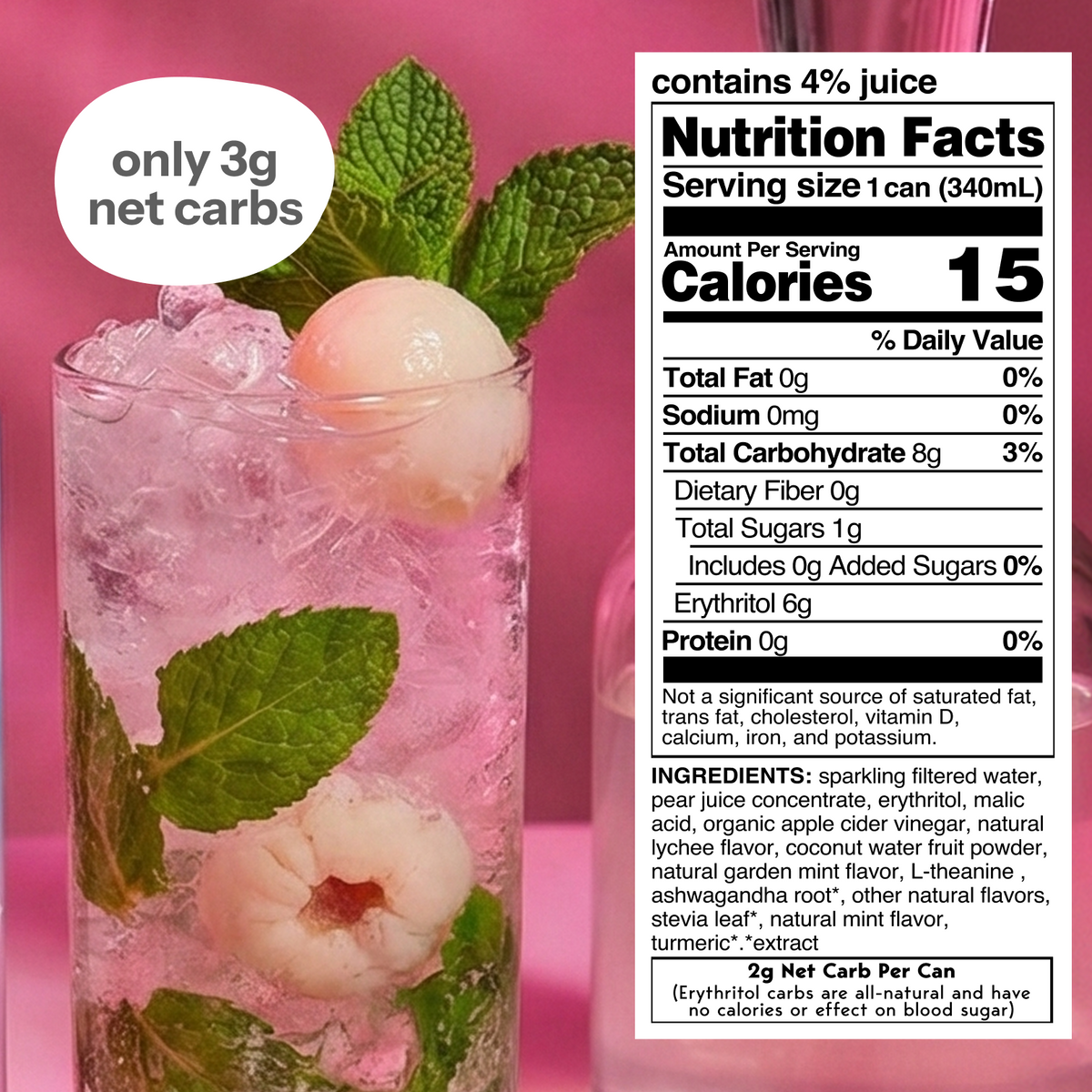 lychee mojito (sparkling mocktail | 12 pack)