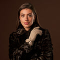 Florentina (sand) - Handmade Italian knitted wool gloves with luxurious cashmere lining 2