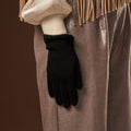 Florentina (black) - Handmade Italian knitted wool gloves with luxurious cashmere lining 8