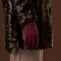 Florentina (red) - Handmade Italian knitted wool gloves with luxurious cashmere lining 9