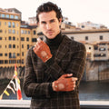 Vincenzo (brown) - Fingerless Italian driving gloves made of American deerskin leather 7