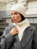 Napoli (cream) - Italian 100% cashmere ribbed scarf (unisex) 9