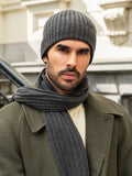 Milano (dark grey) - Italian 100% cashmere ribbed beanie (unisex) 7