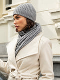 Milano (light grey) - Italian 100% cashmere ribbed beanie (unisex) 8
