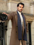Riccardo (blue & brown) - Italian cashmere scarf with pattern 1