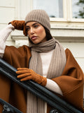 Napoli (brown) - Italian 100% cashmere ribbed scarf (unisex) 10