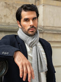 Riccardo (grey & white) - Italian 100% cashmere scarf with pattern 8