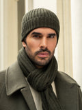 Milano (dark green) - Italian 100% cashmere ribbed beanie (unisex) 9