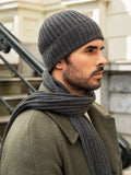 Napoli (dark grey) - Italian 100% cashmere ribbed scarf (unisex) 9