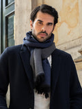 Romeo (blue/grey) - Italian warm and soft scarf made from 100% wool 10