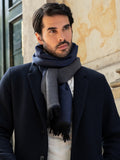 Romeo (blue/grey) - Italian warm and soft scarf made from 100% wool 8
